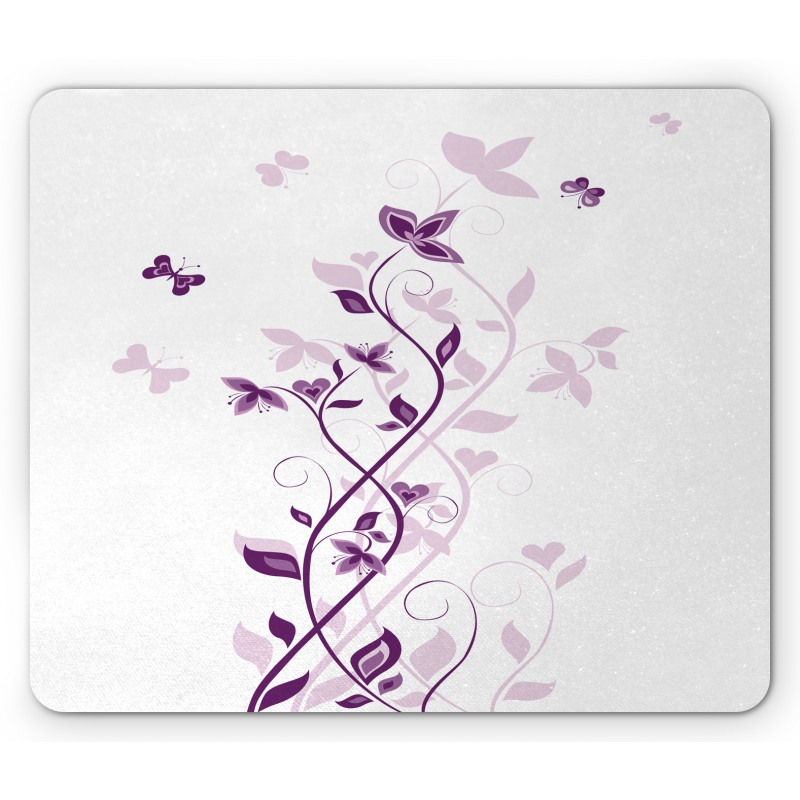 Violet Tree Blossoms Mouse Pad