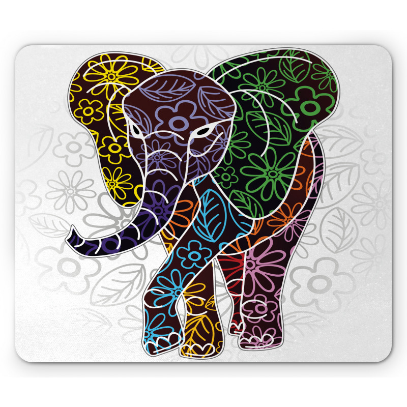 Floral Tribal Shapes Mouse Pad