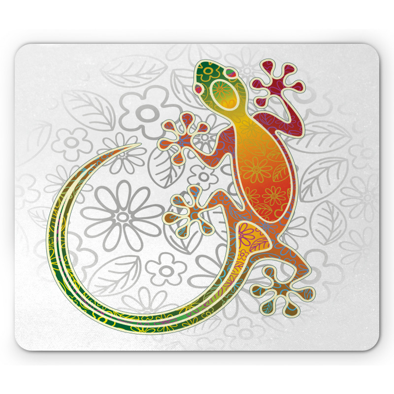 Art Frog Flowers Mouse Pad