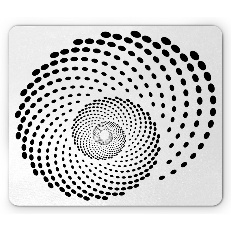 Spiral Monochrome Black Mouse Pad