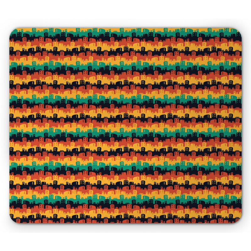 Childish Cityscape Pattern Mouse Pad