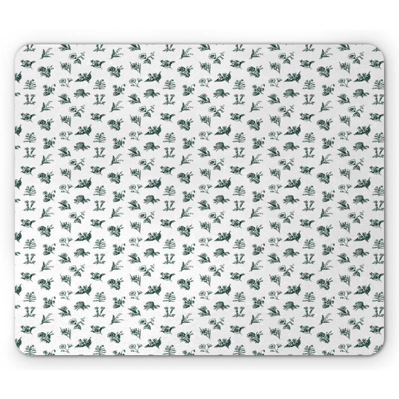 Vintage Garden Art Pattern Mouse Pad