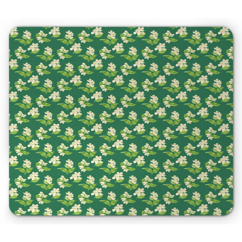 Nature Flowers with Leaves Mouse Pad