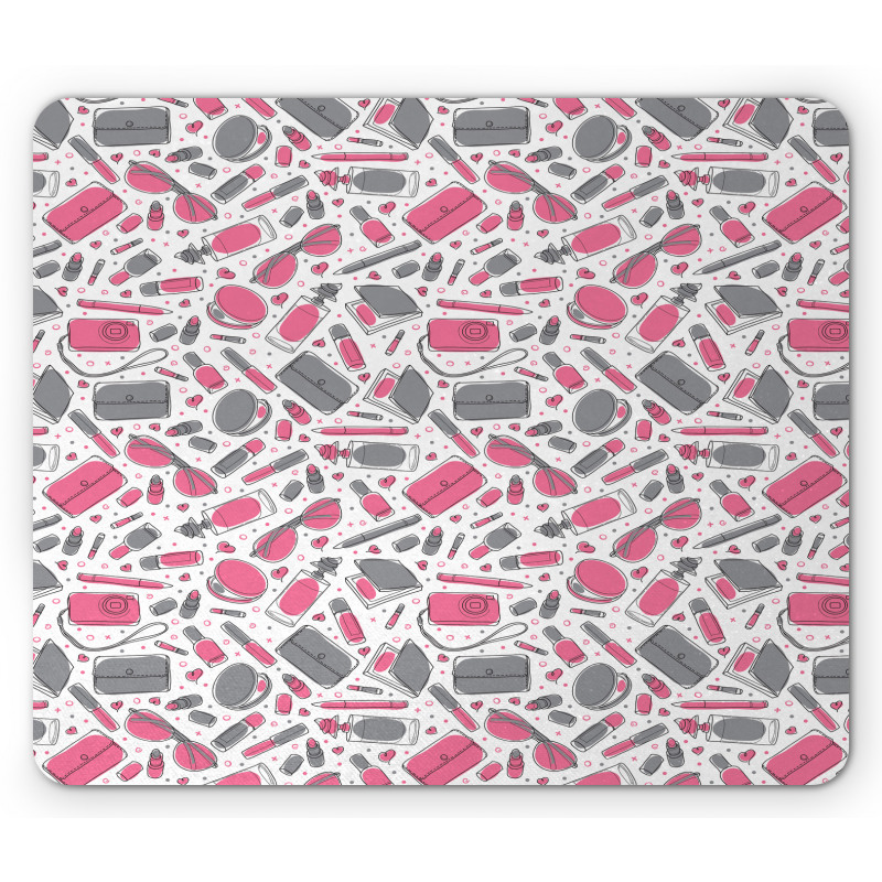 Lipstick Purse Powder Dots Mouse Pad