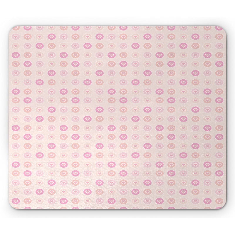Little Hearts in Rounds Mouse Pad