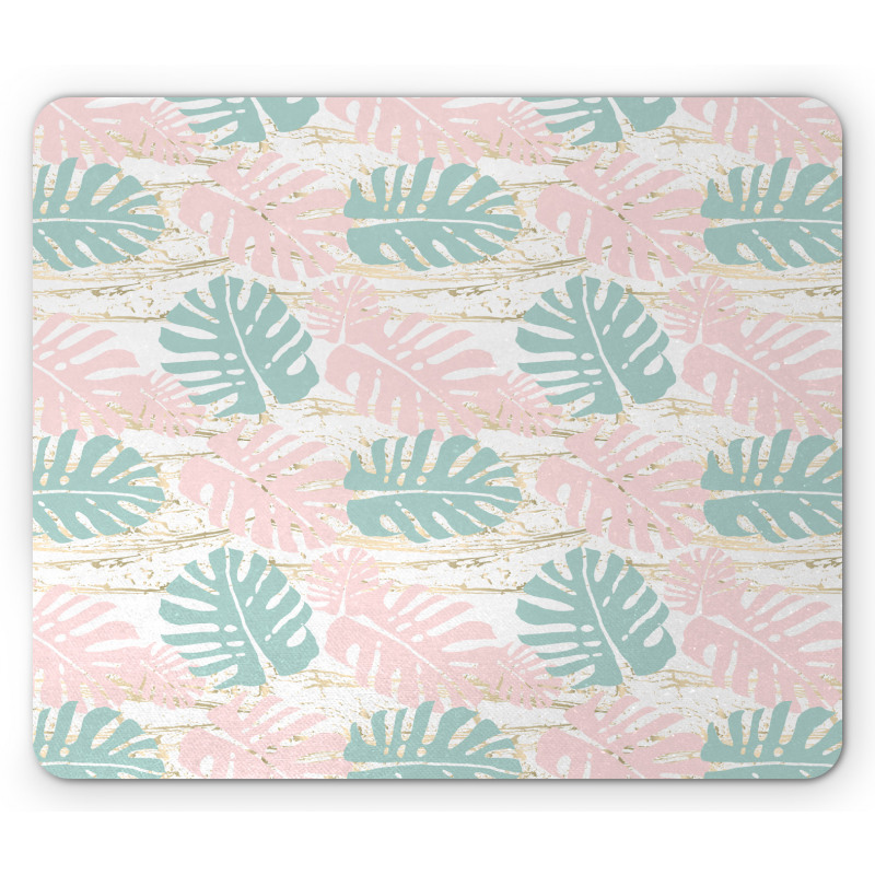 Bicolour Monstera Leaves Mouse Pad