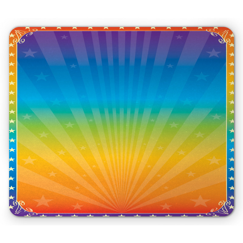 Retro Rainbow Colored Frame Mouse Pad