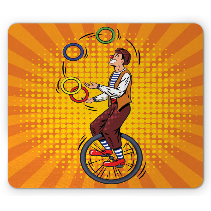 Disc Juggler Man on Unicycle Mouse Pad