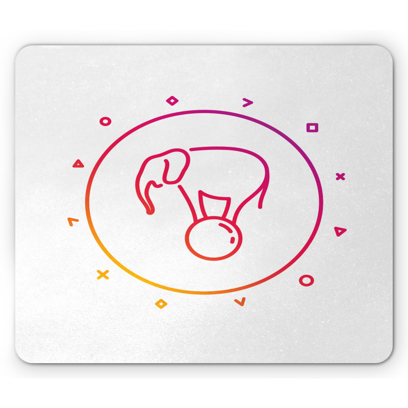 Elephant on a Ball Line Art Mouse Pad