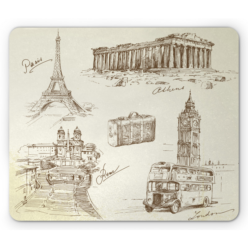 Travel over Europe Mouse Pad
