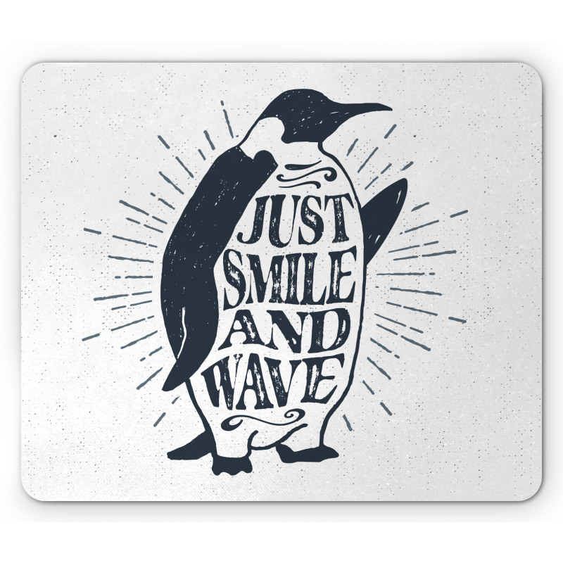 Penguin and Words Mouse Pad