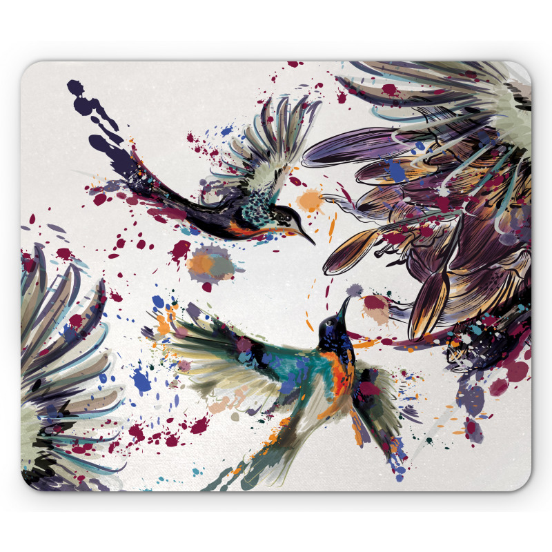 Lily Birds Watercolor Mouse Pad