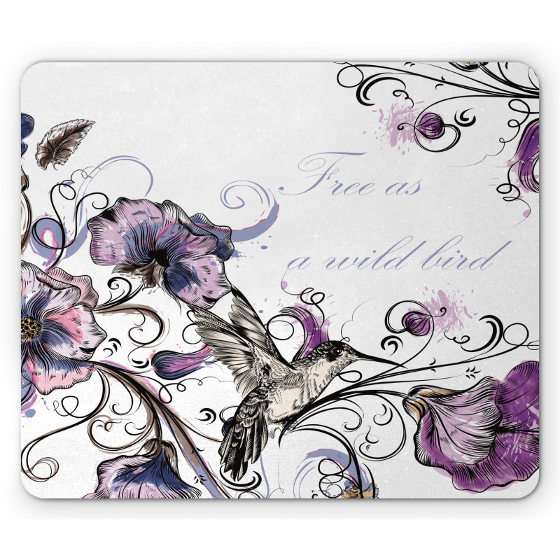 Ornate Flowers Leaves Mouse Pad