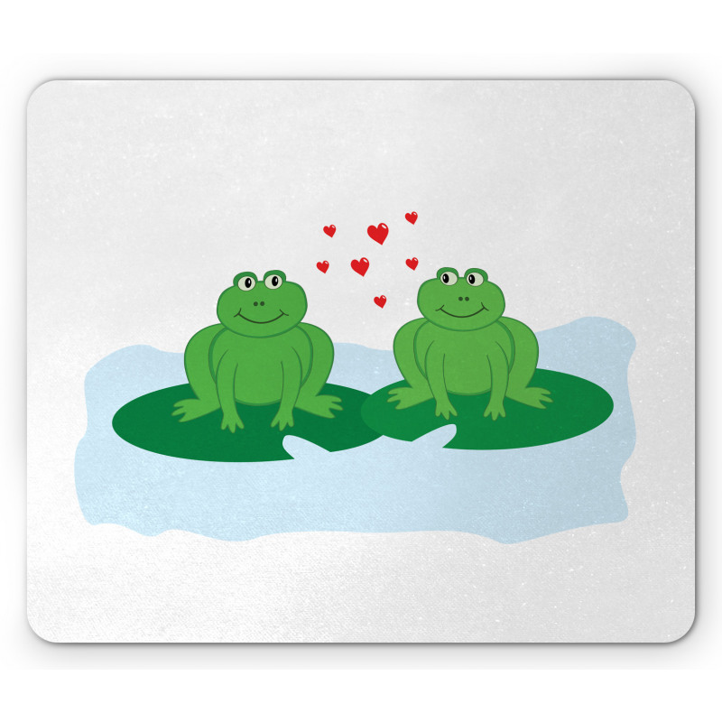 Cartoon 2 Frogs in Romance Mouse Pad