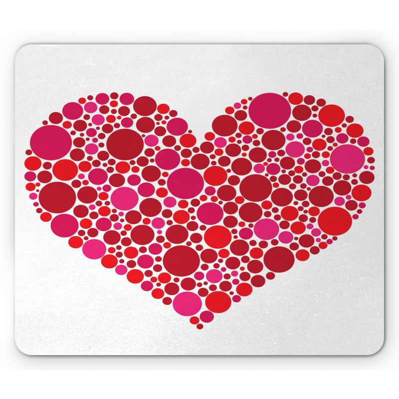 Dots Hearts Romantic Motif Mouse Pad