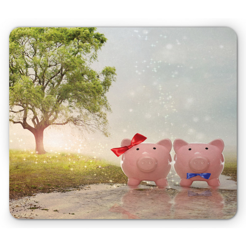 Pigs Trees Clear Sky Motif Mouse Pad