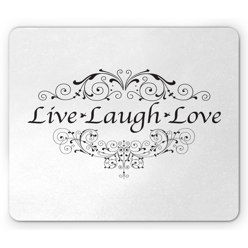 Live Laugh Love Curlicue Art Mouse Pad