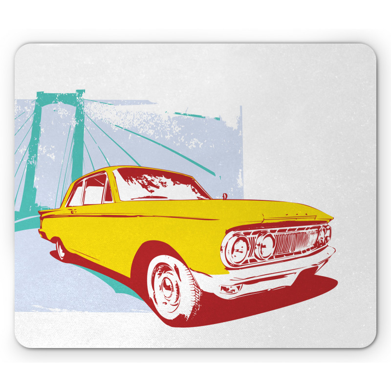 Old Car Grunge Artwork Mouse Pad