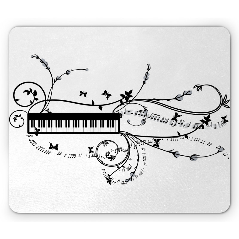 Keyboard Curlicue Motif Art Mouse Pad