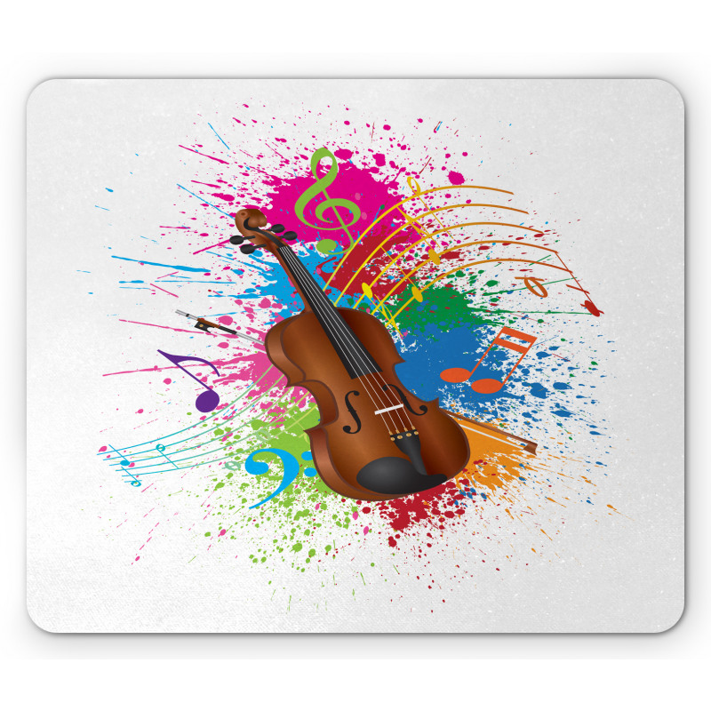 Color Splashes Violin Art Mouse Pad