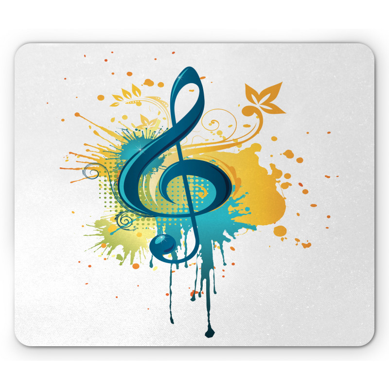 Clef on Modern Splash Motifs Mouse Pad