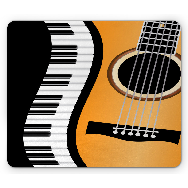 Piano Keys Wave and Guitar Mouse Pad