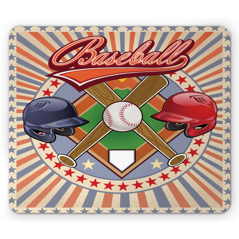 Retro Pop Art Baseball Mouse Pad