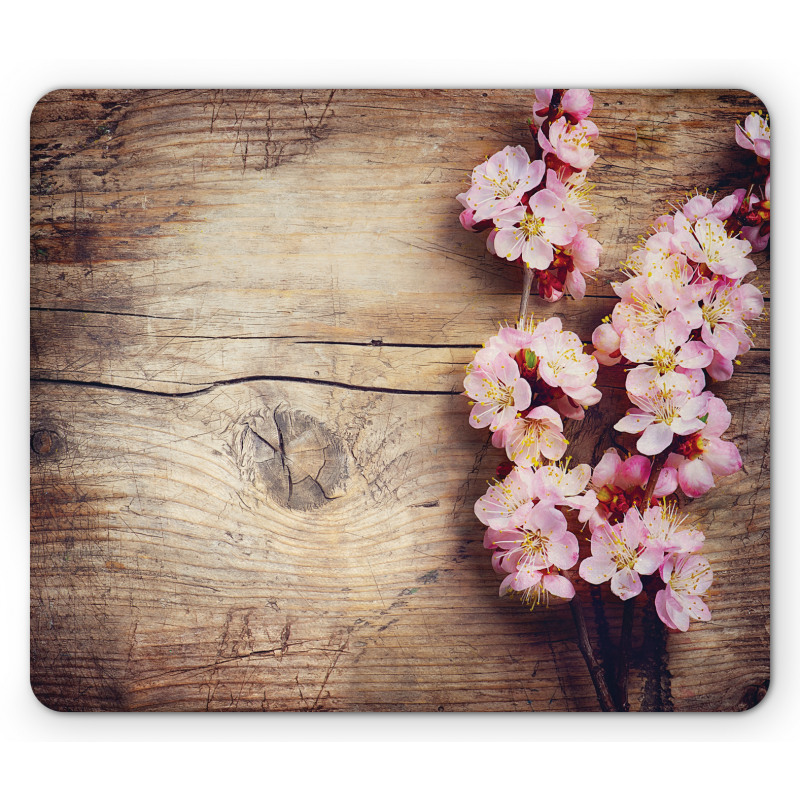 Spring Blossom on Wood Mouse Pad