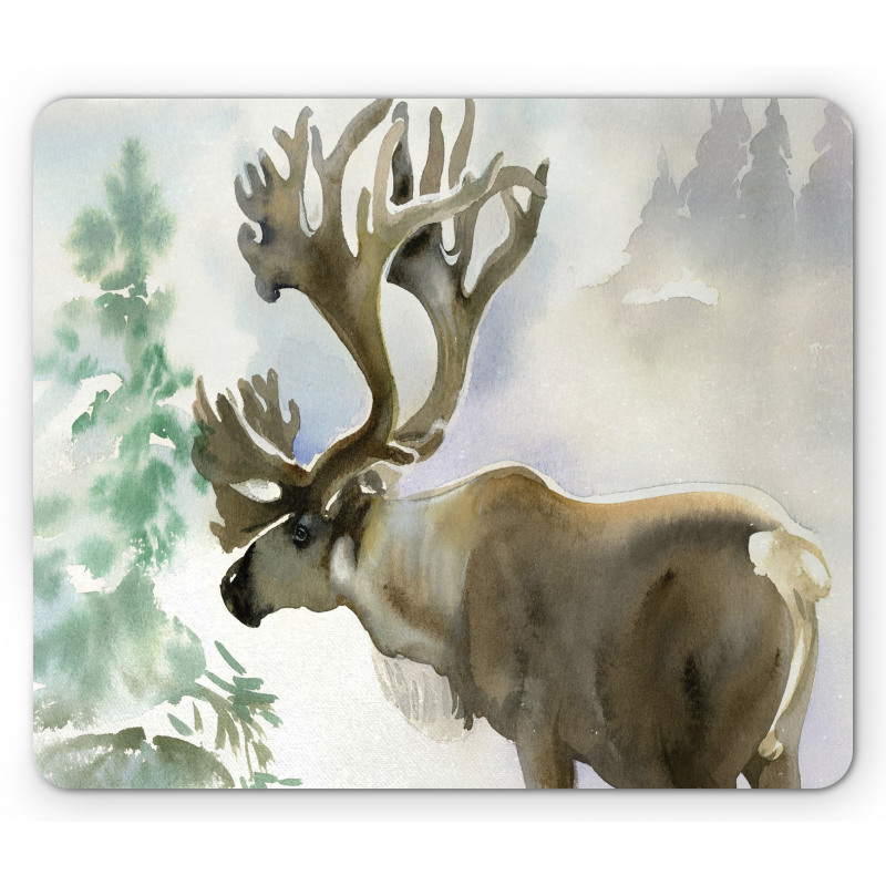 Winter Forest Paint Style Mouse Pad