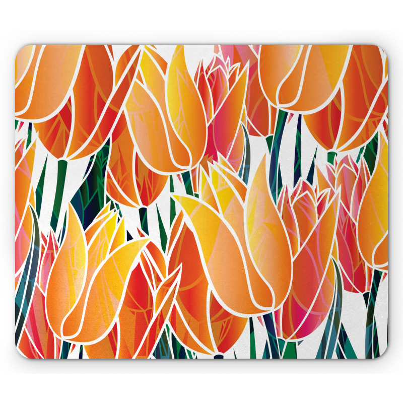 Floral Tulip Garden Mouse Pad