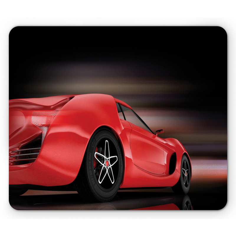 Futuristic Red Sports Mouse Pad