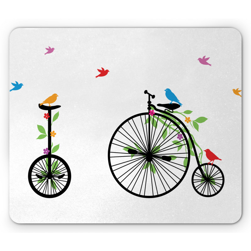 Flying Birds Flowers Mouse Pad