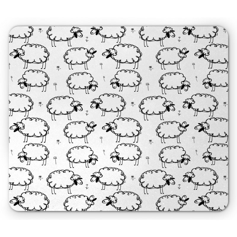 Funny Sheeps on a Meadow Mouse Pad