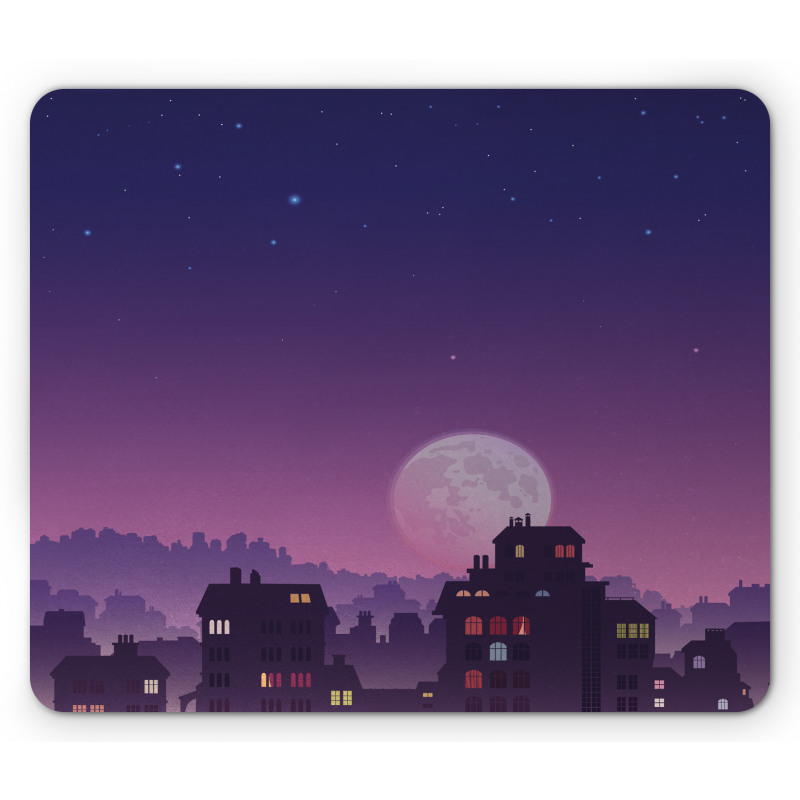 Moon Starry Night Sky Mouse Pad