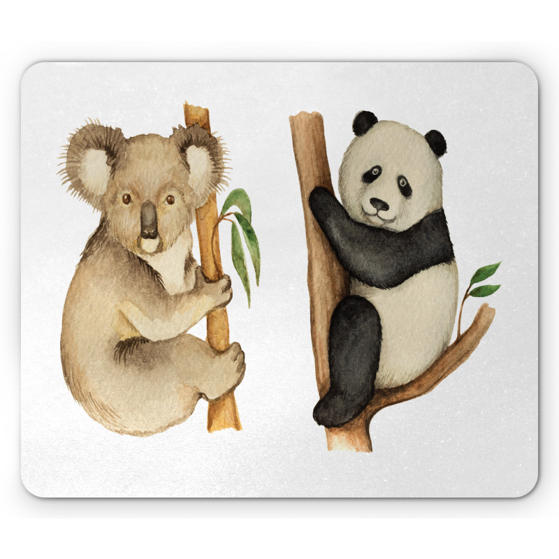 Koala Panda Watercolor Mouse Pad