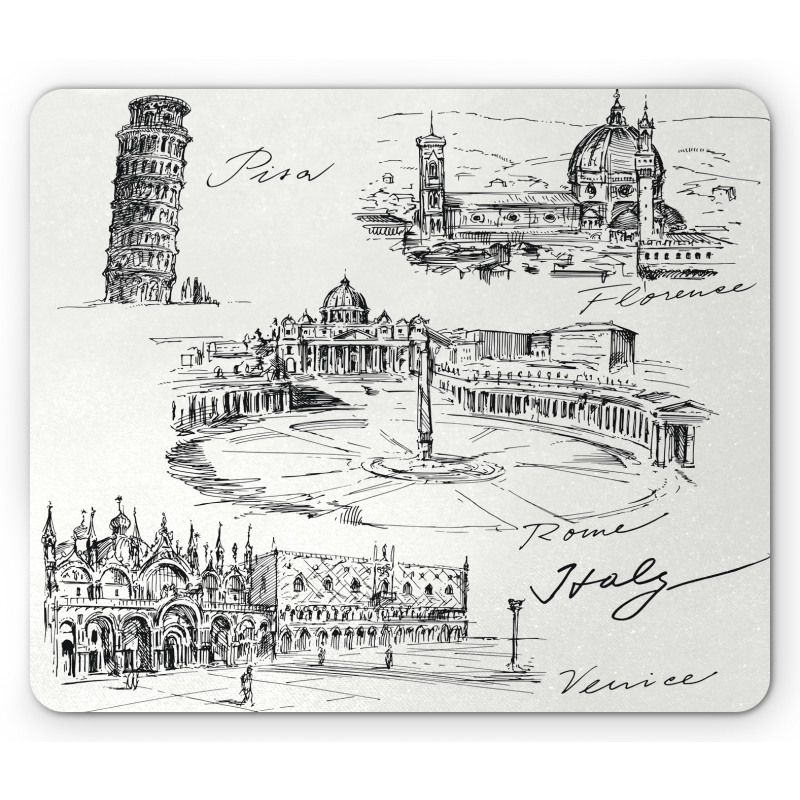 Italian Landmarks Travel Mouse Pad