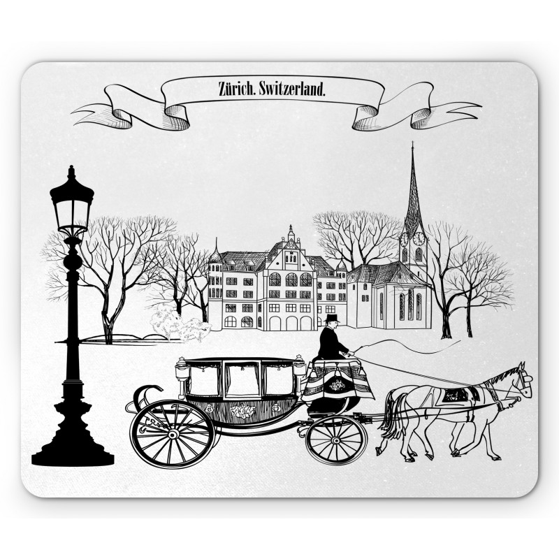 Street in Zurich Retro Mouse Pad