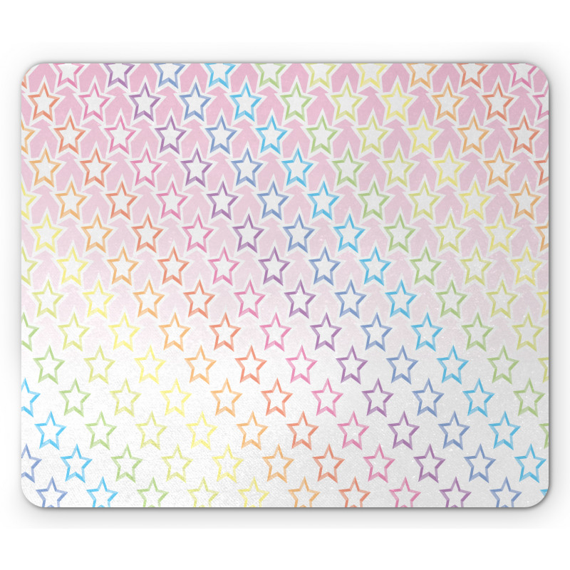 Stars in Rainbow Colors Mouse Pad