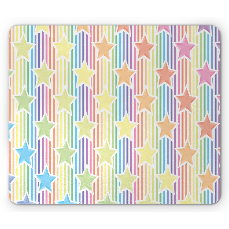 Star Rainbow Stripes Mouse Pad