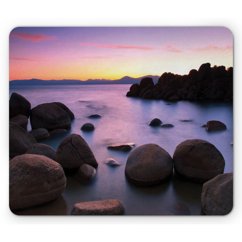 Misty Scene Rocks Water Mouse Pad