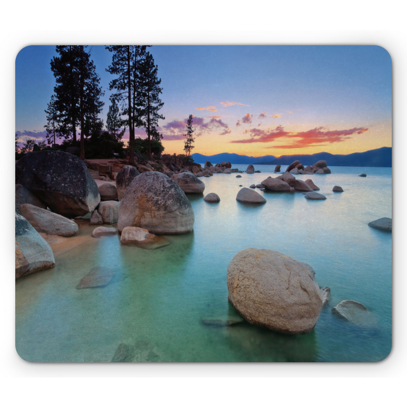 Romantic Lake Sunset Mouse Pad