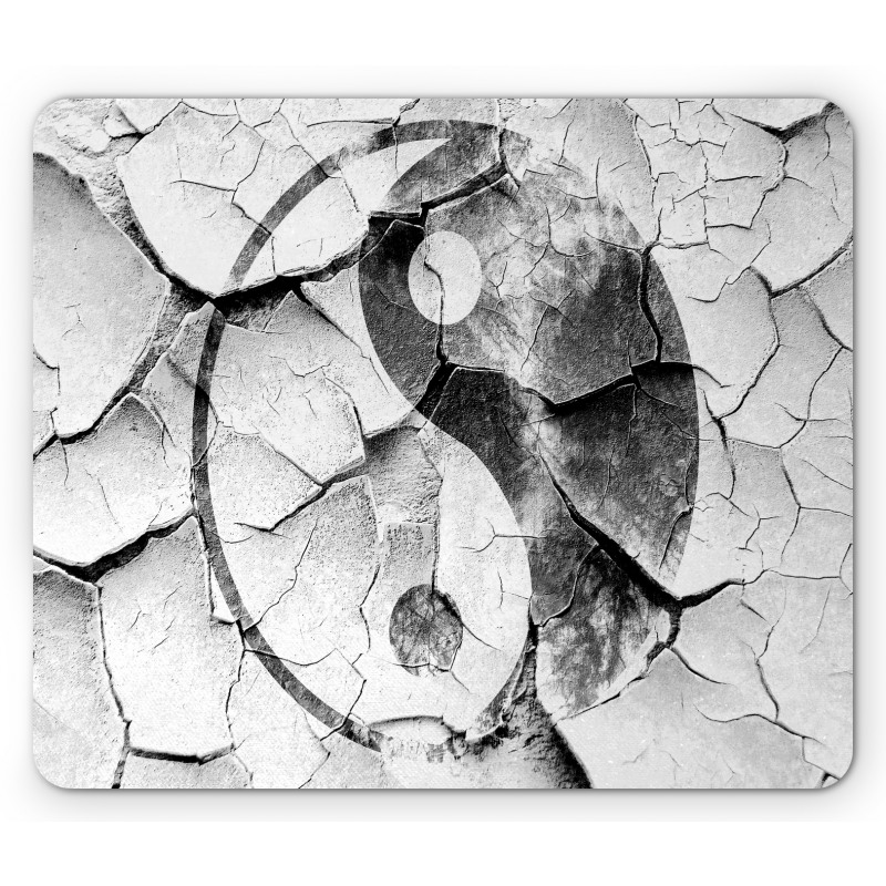 Ying Yang Grunge Display Mouse Pad