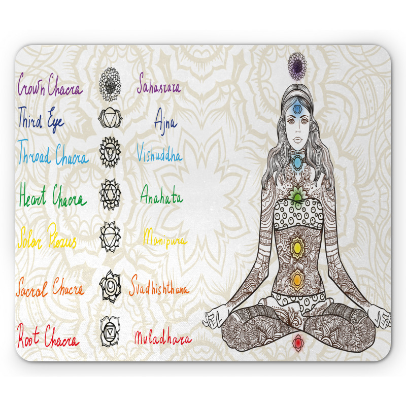 Sketch Yoga Posed Girl Mouse Pad