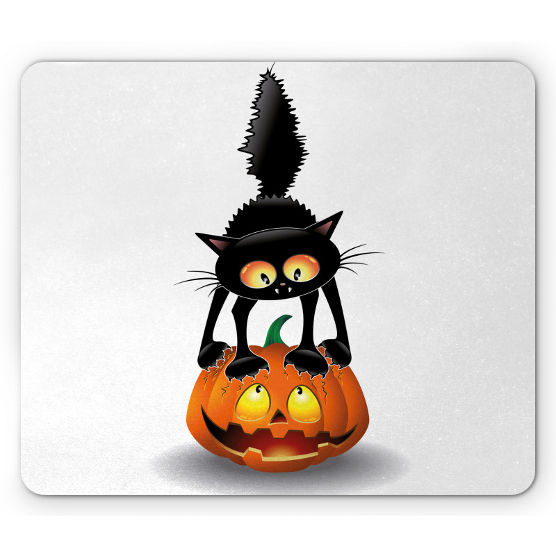 Cartoon Animal on Pumpkin Mouse Pad