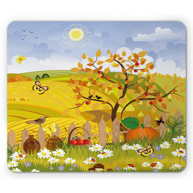 Autumn Garden Daisies Mouse Pad