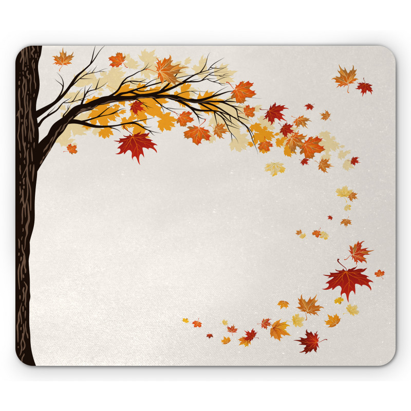 Flying Maple Leaf Seasons Mouse Pad