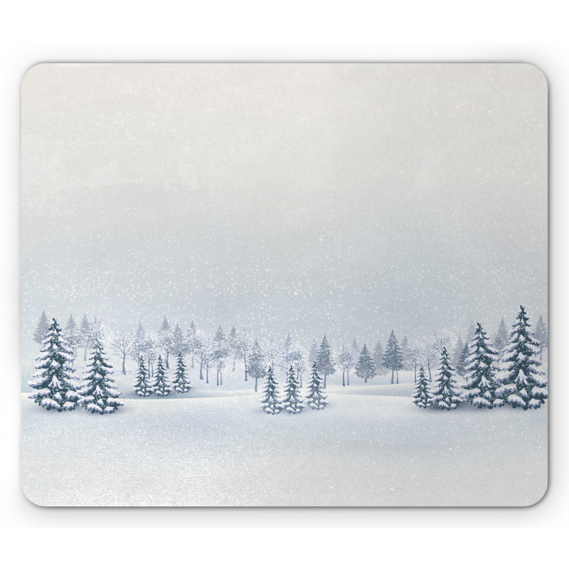 Foggy Weather Trees Mouse Pad