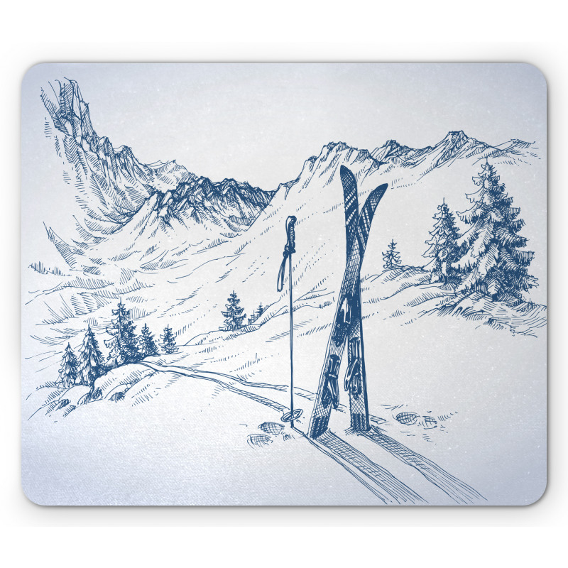 Ski Sport Mountain View Mouse Pad