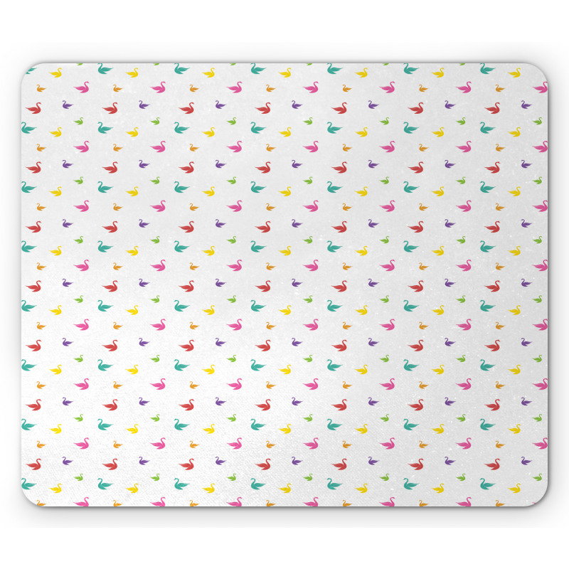 Rainbow Colored Swans Mouse Pad