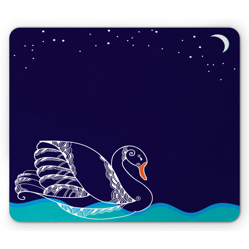 Floating Swan Waves Mouse Pad